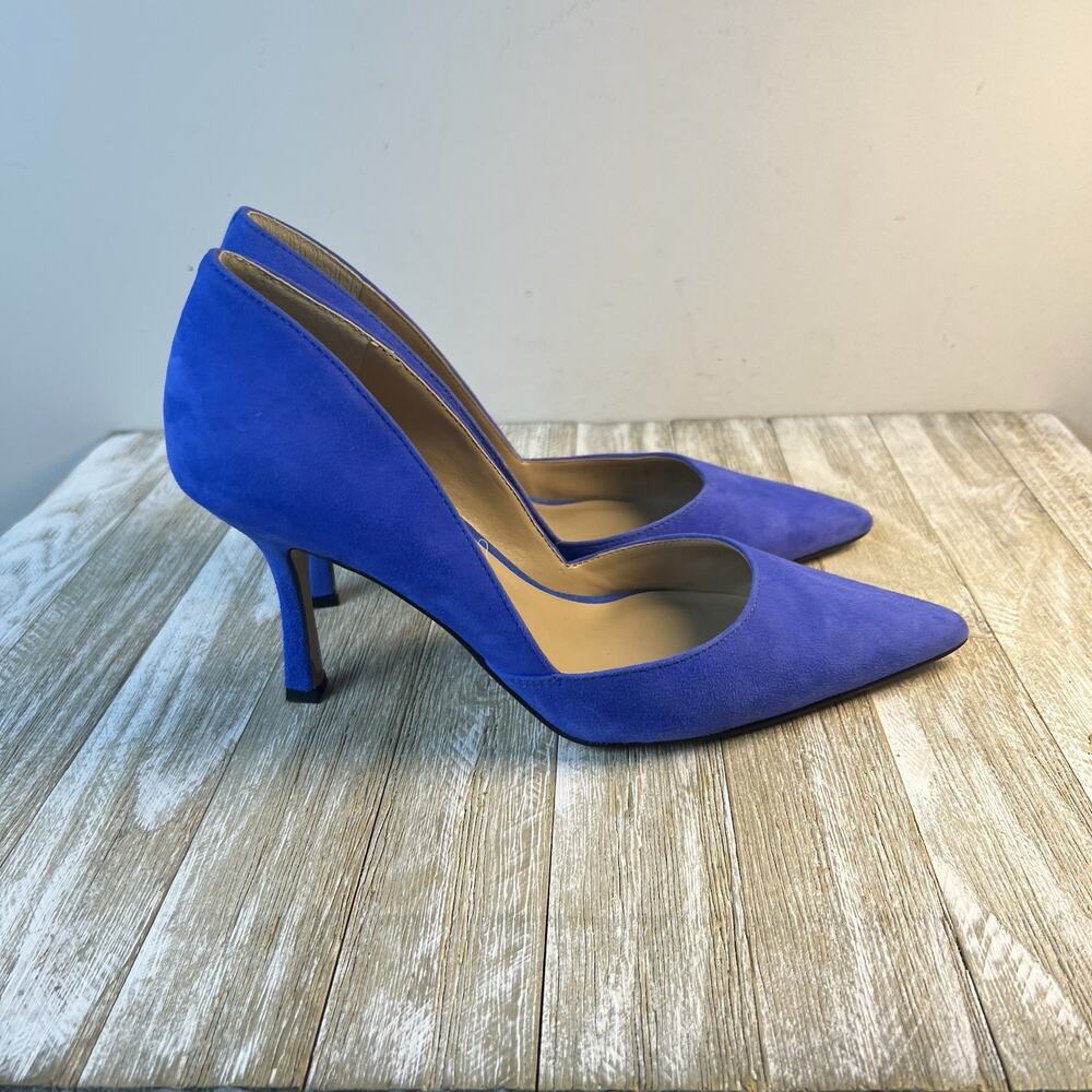 Ann Taylor Royal Blue Suede Pointed-Toe Pumps - Picture 6 of 11
